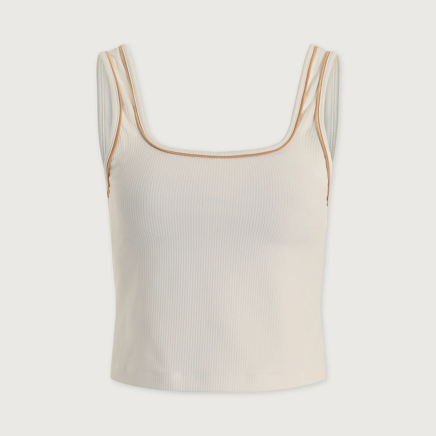 Barney Piped Tank- White/Apple Cinnamon