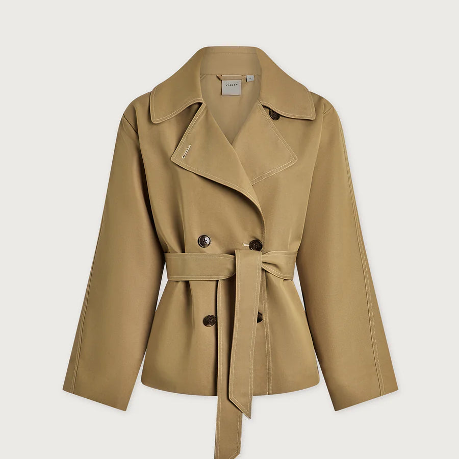Maddox Short Trench- Light Tan