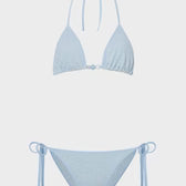 Gina Beaded Bikini- Metallic Ice Blue