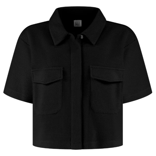 Moon Short Sleeve Blouse- Black