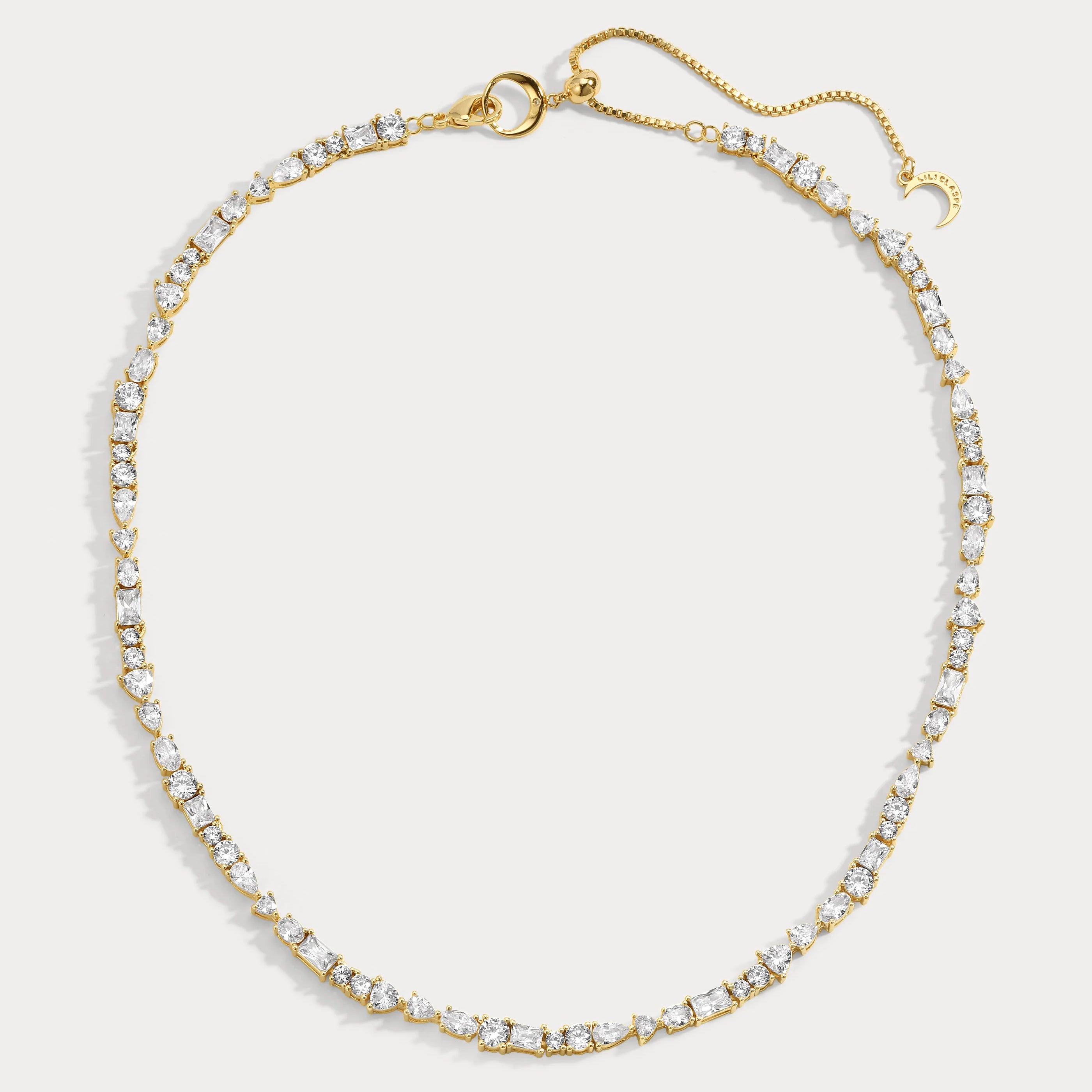 Mavis Tennis Necklace- Gold