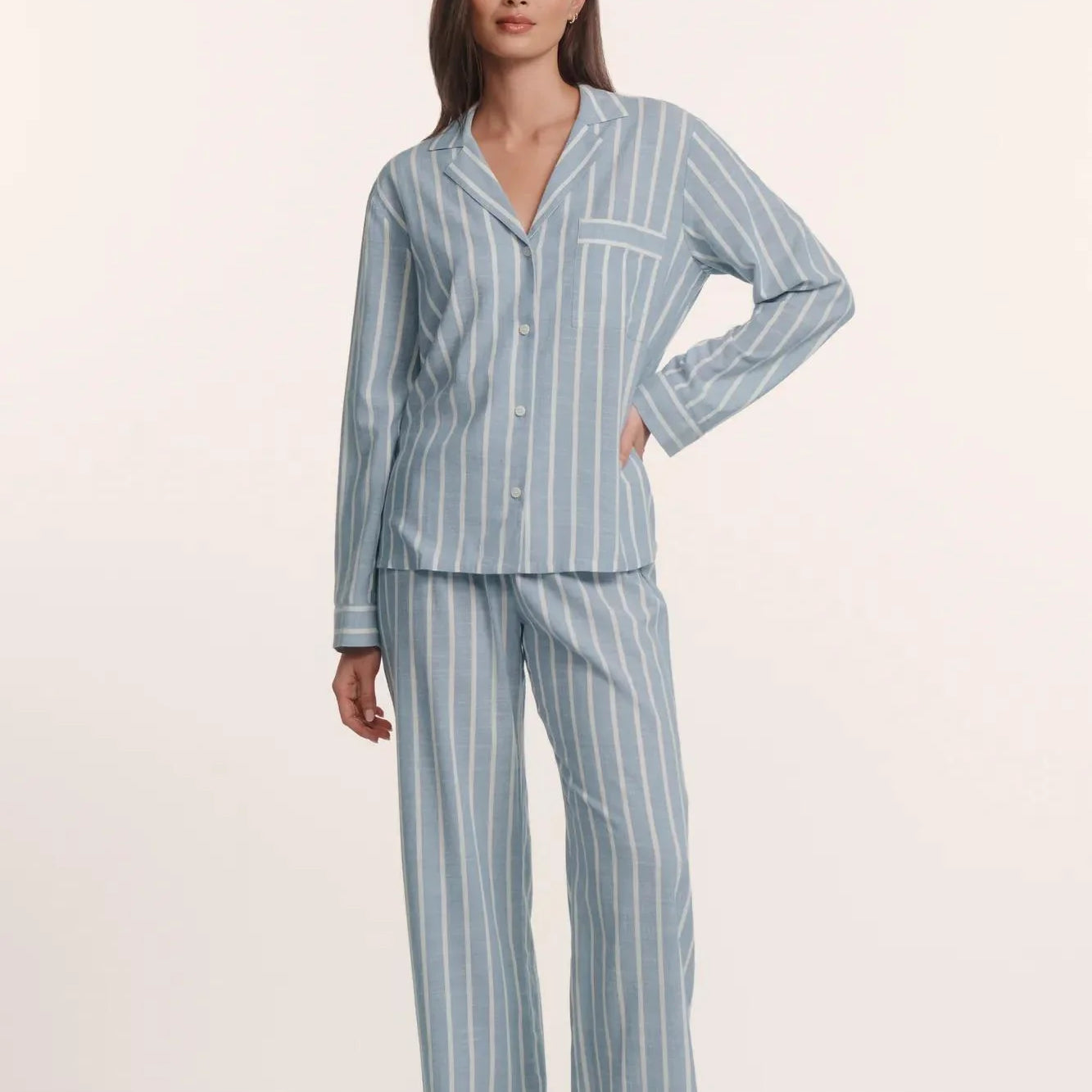 Nautico Long PJ Set- Blue Stripes