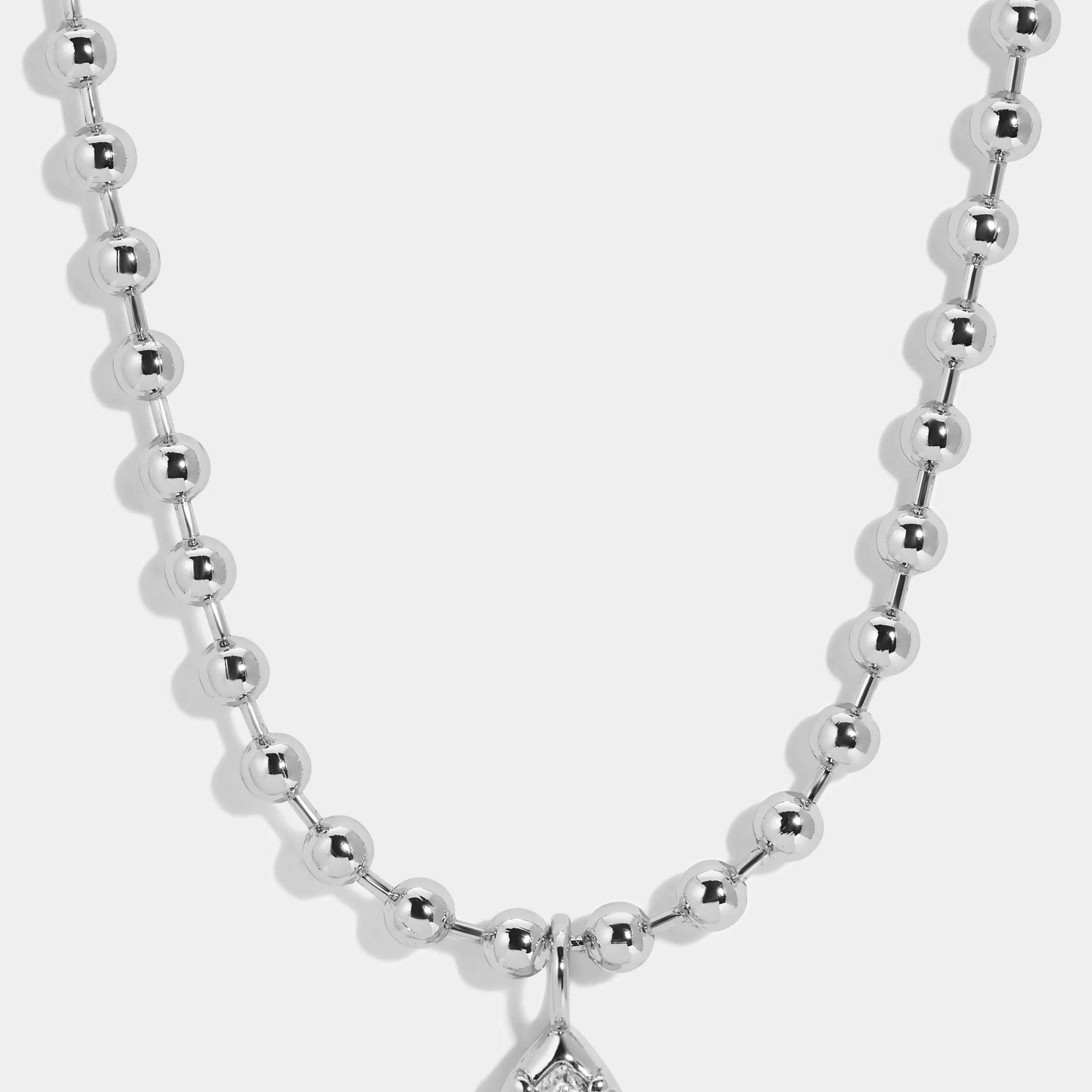 Cleo Pear Necklace- Silver