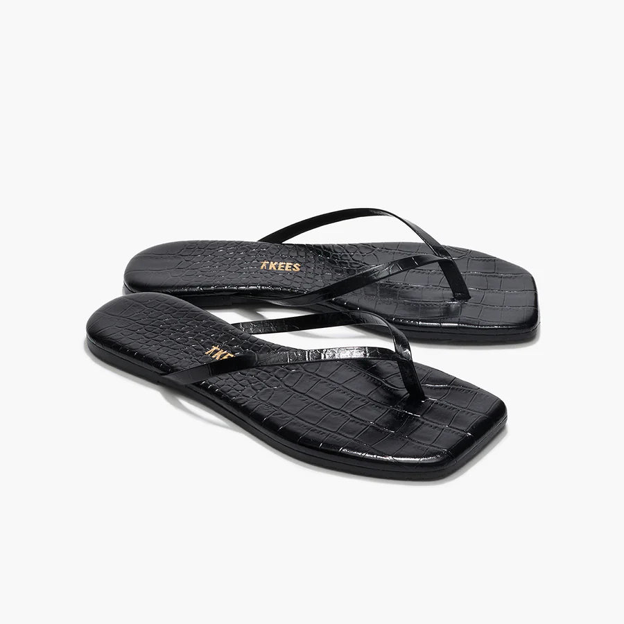Square Toe Lily- Sable Croc