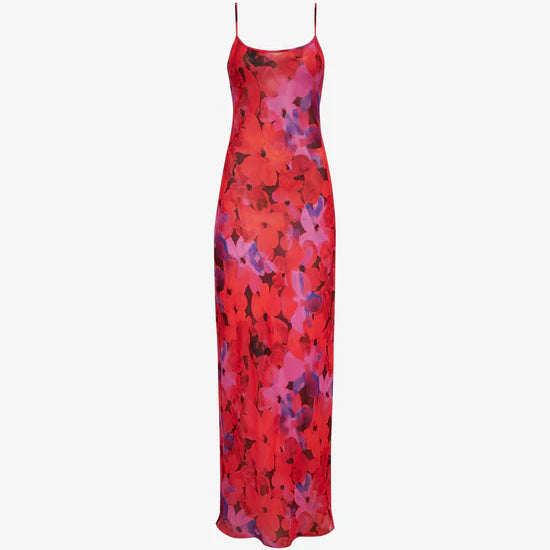Vintage Slip Maxi Dress- Watercolor Pansy