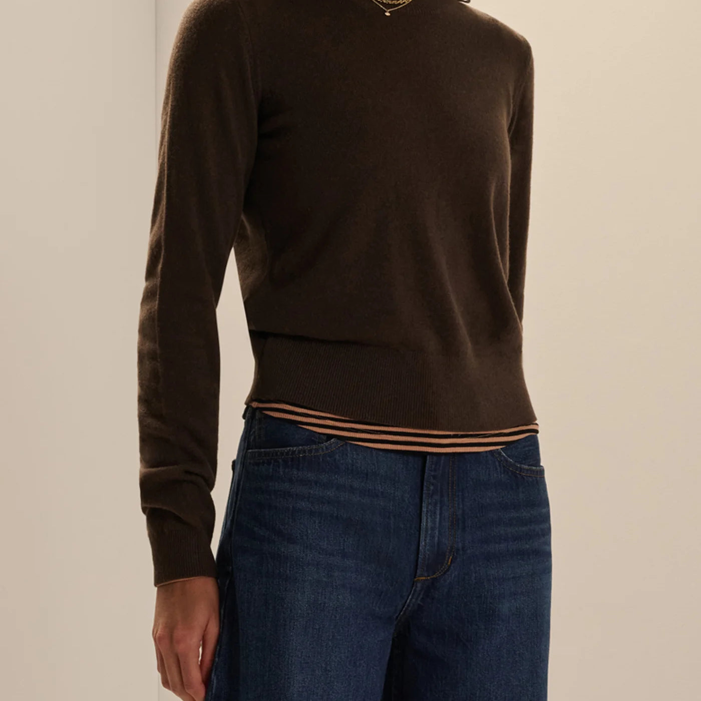 The Favorite Cashmere Crew- Espresso