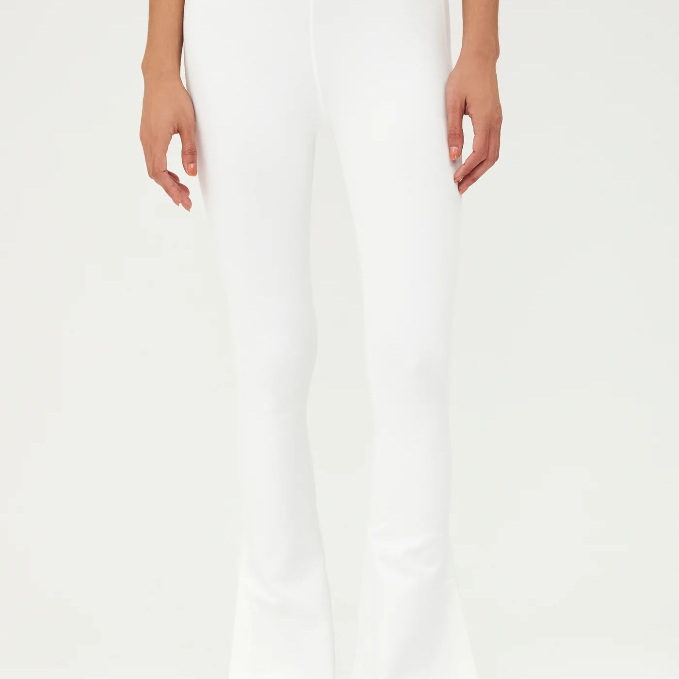 Raquel High Waist Flare w/ Split Hem in White