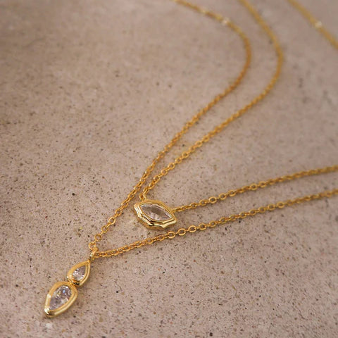 Conjunto de collar con dije de bisel estelar