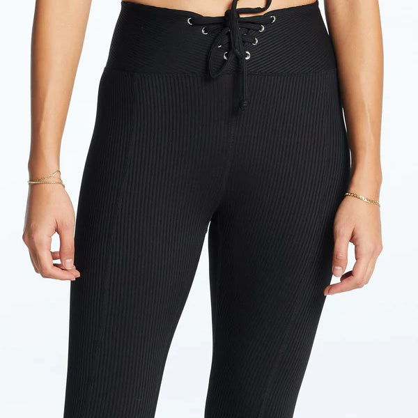 Ribbed Football Leggings in Black