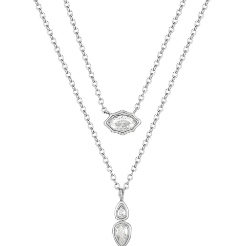 Conjunto de collar con dije de bisel estelar