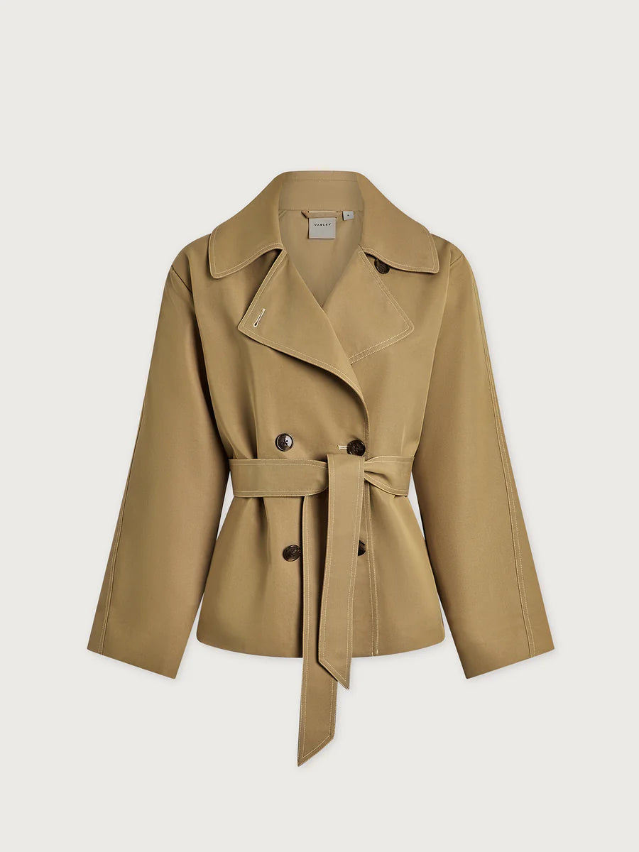 Maddox Short Trench- Light Tan