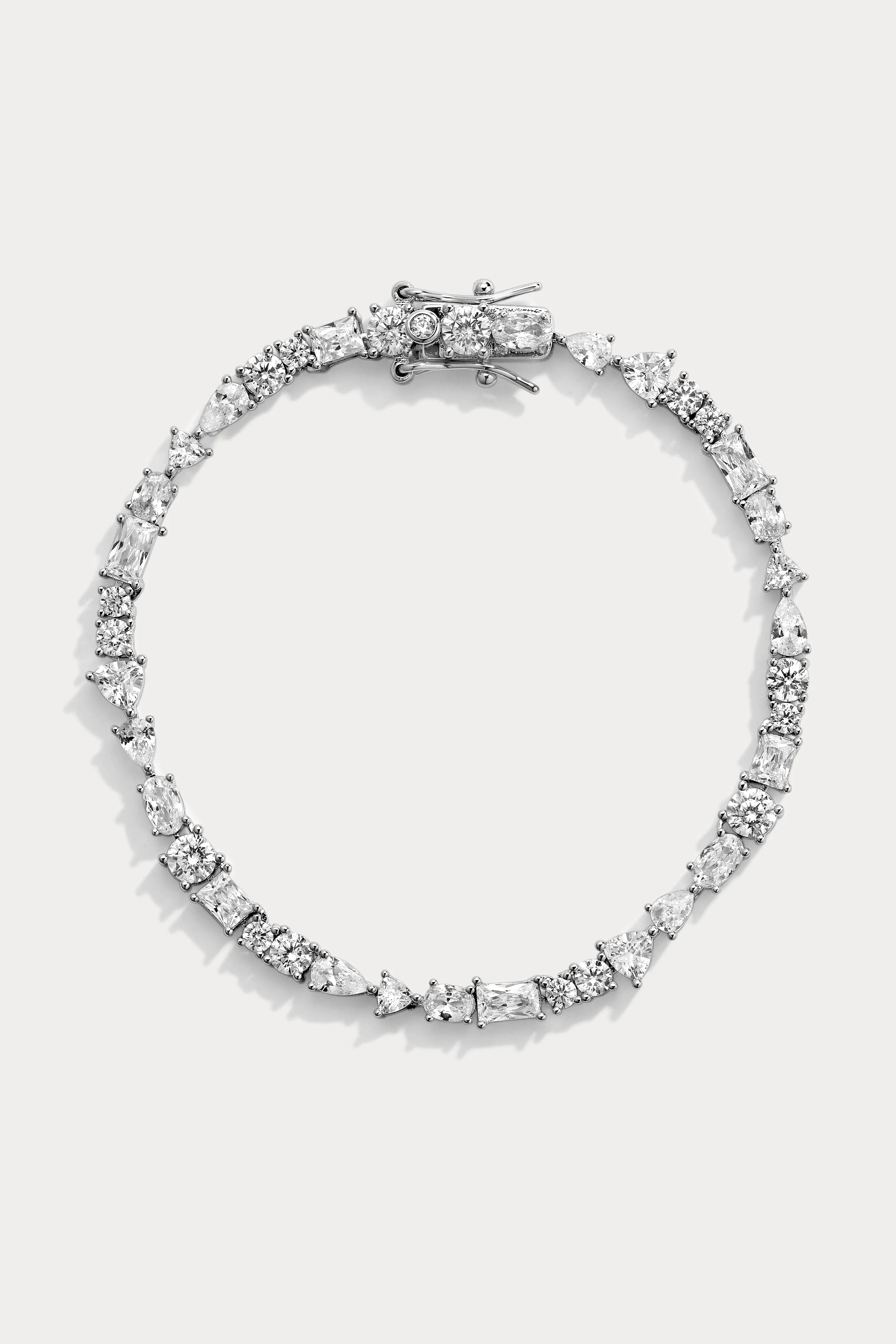 Mavis Tennis Bracelet 7"- Silver