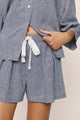 Linen Blend Relaxed Short- Navy