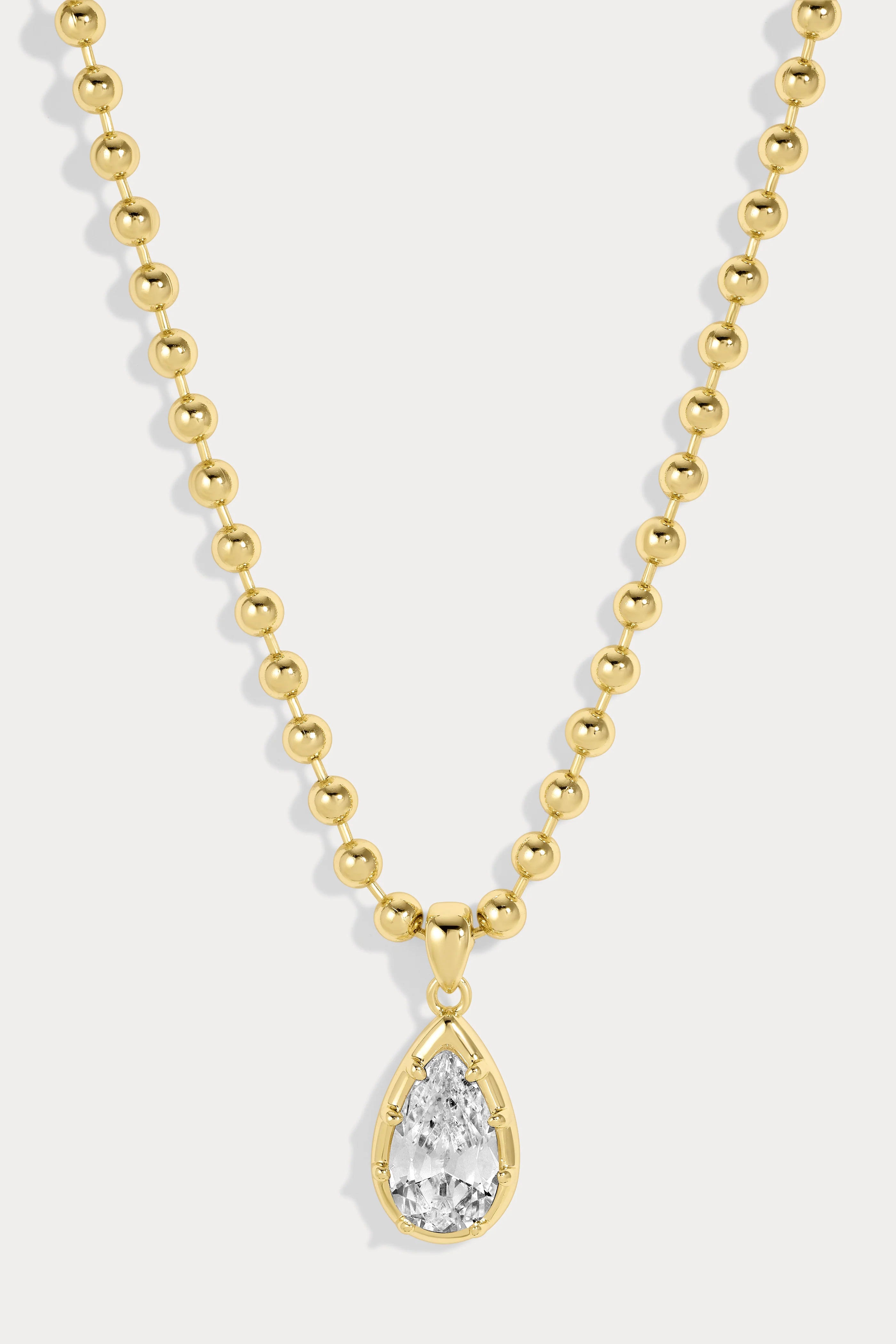 Large Cleo Pear Necklace - Gold