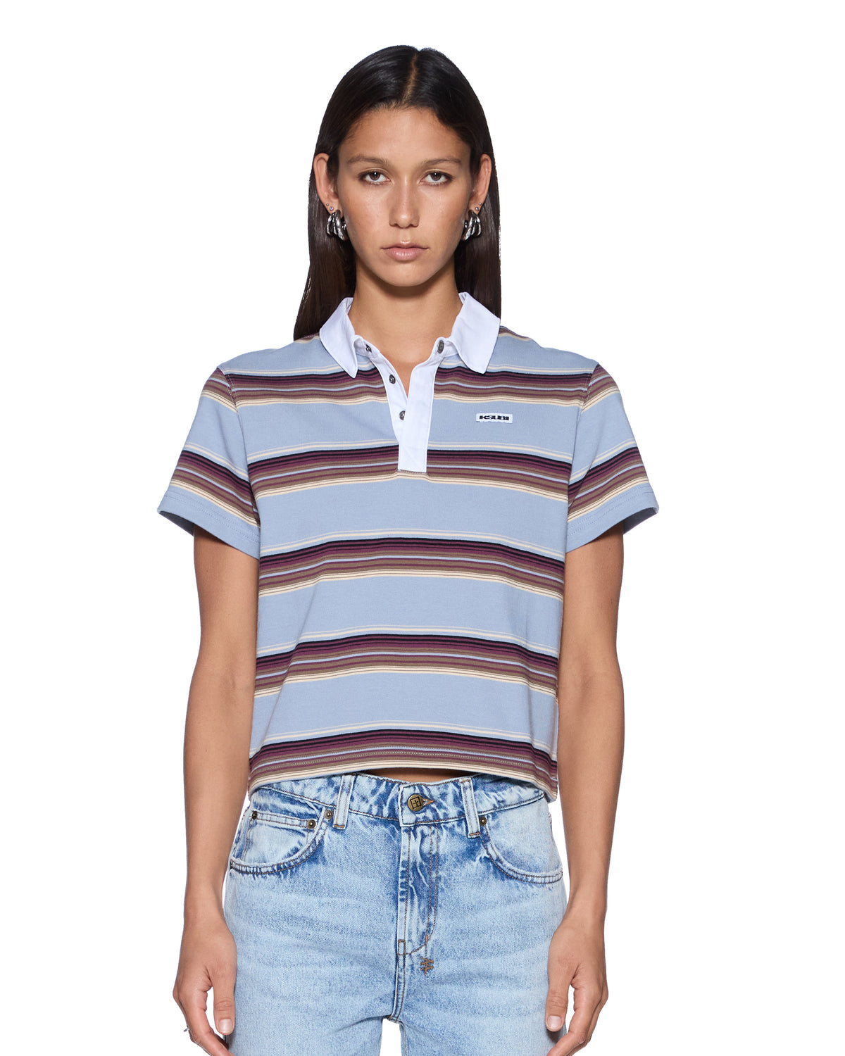 Sott Shrunken Polo- Multi Stripe