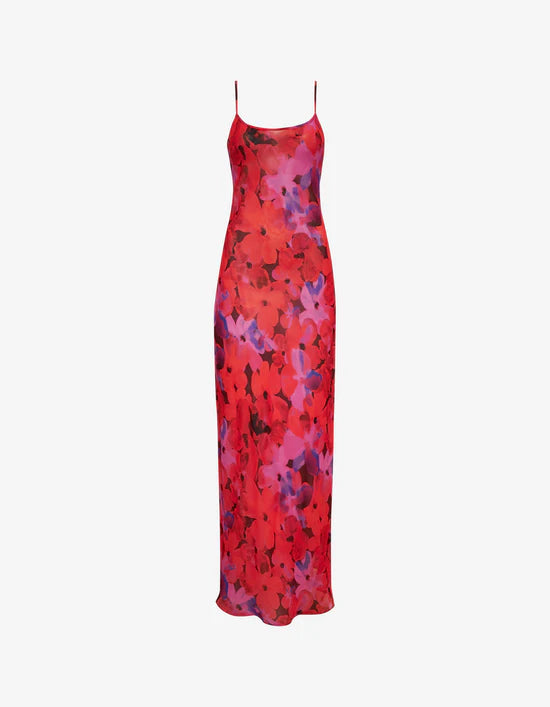 Vintage Slip Maxi Dress- Watercolor Pansy