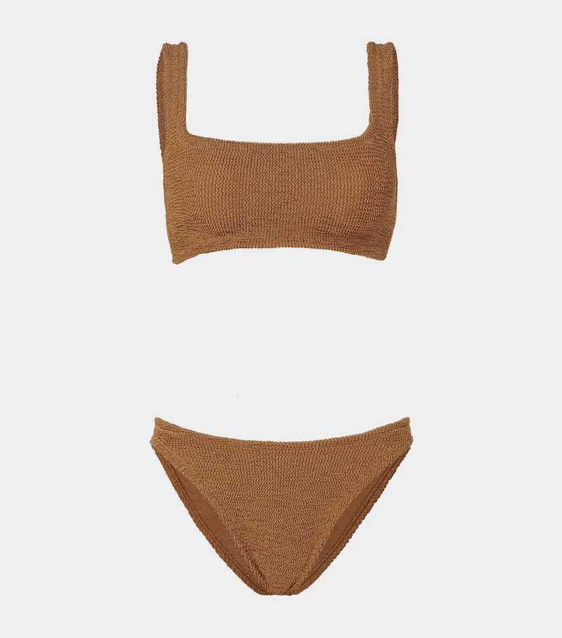 【関税込み】Hunza G ブラック Xandra ビキニ HUNZA G + NET SUSTAIN Xandra seersucker bikini | NET-A-PORTER