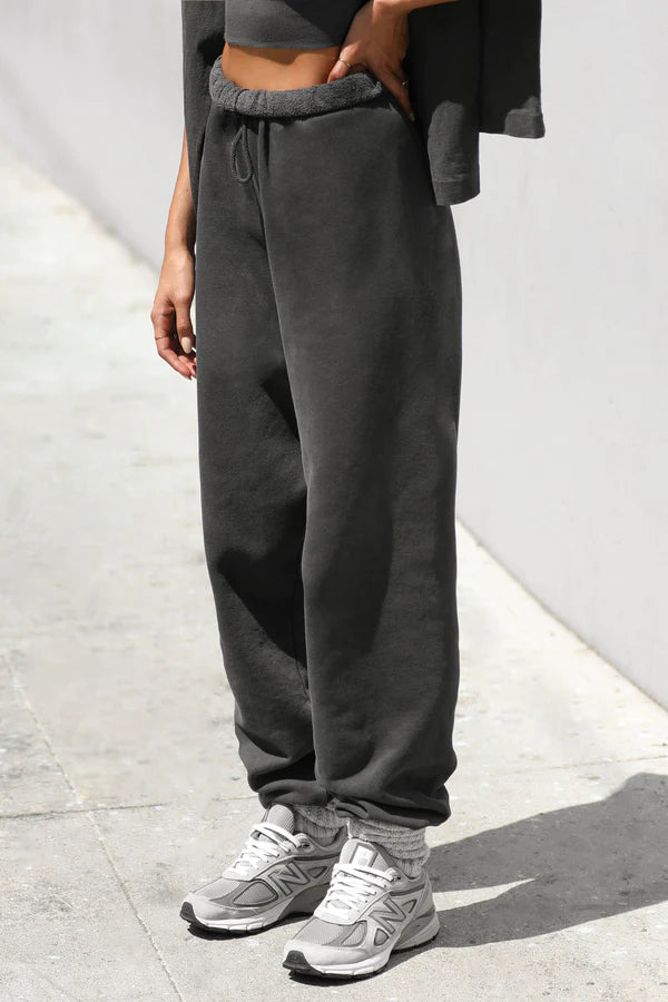 Oversized Jogger in Washed Black – Luxe Society Active