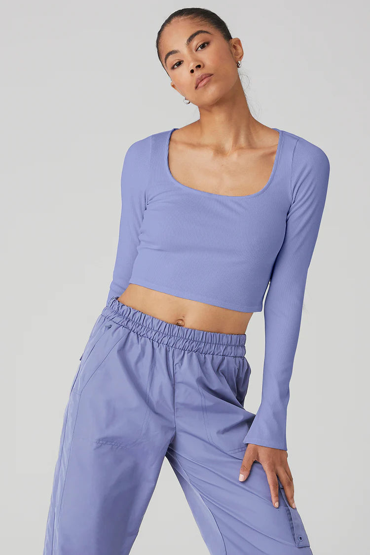 Alosoft Ribbed Show Stopper Long Sleeve Top – Luxe Society Active