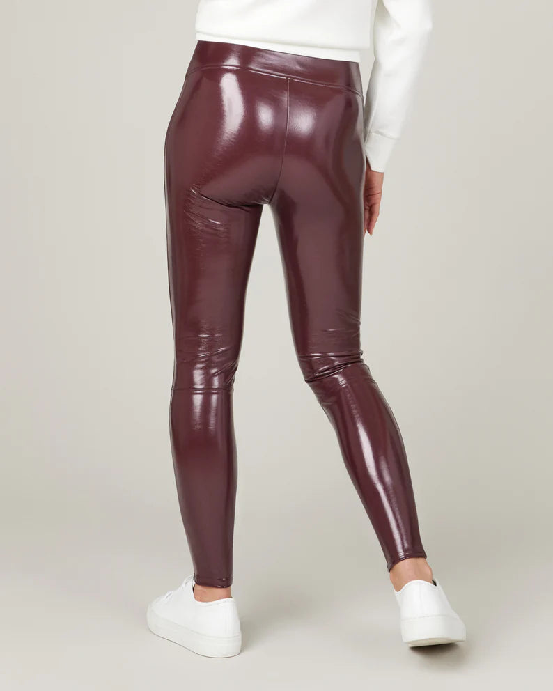 Spanx Faux Patent Leather Leggings- Ruby – Luxe Society Active